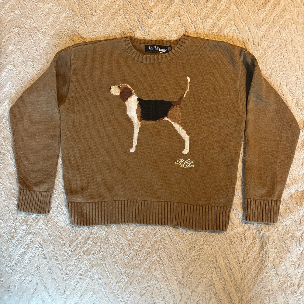 Ralph Lauren Brown Dog Sweater